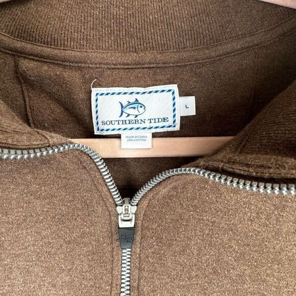Southern Tide Men’s Quarter Zip‎ Pullover Brown Size Large - Picture 5 of 6